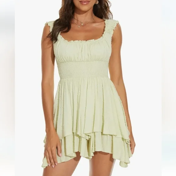 FOROLAV Ruffle Flowy Romper Dress - Picture 4 of 13